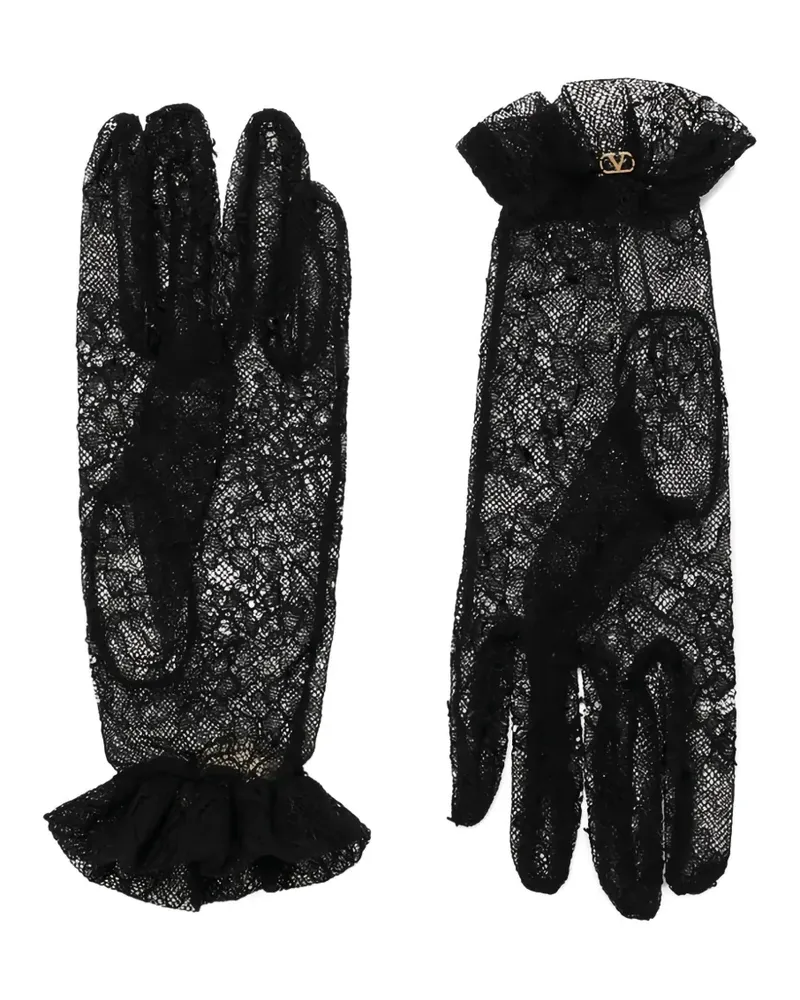 Valentino Garavani Handschuhe mit Logo - Schwarz Schwarz