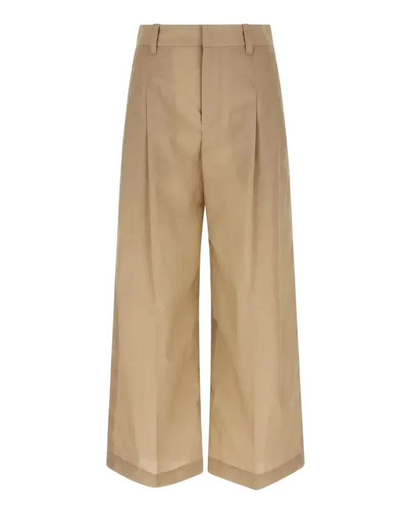Brunello Cucinelli Wide-Leg-Hose mit Bundfalten - Nude Nude