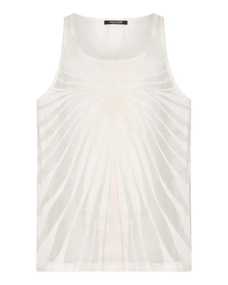 Roberto Cavalli Ray Devoré Pullunder mit Zebramuster - Nude Nude