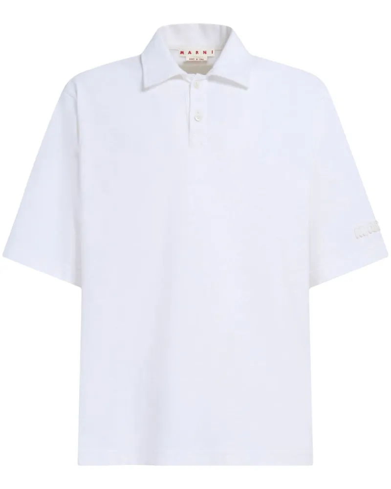 Marni Poloshirt mit Logo-Patch - Weiß Weiß