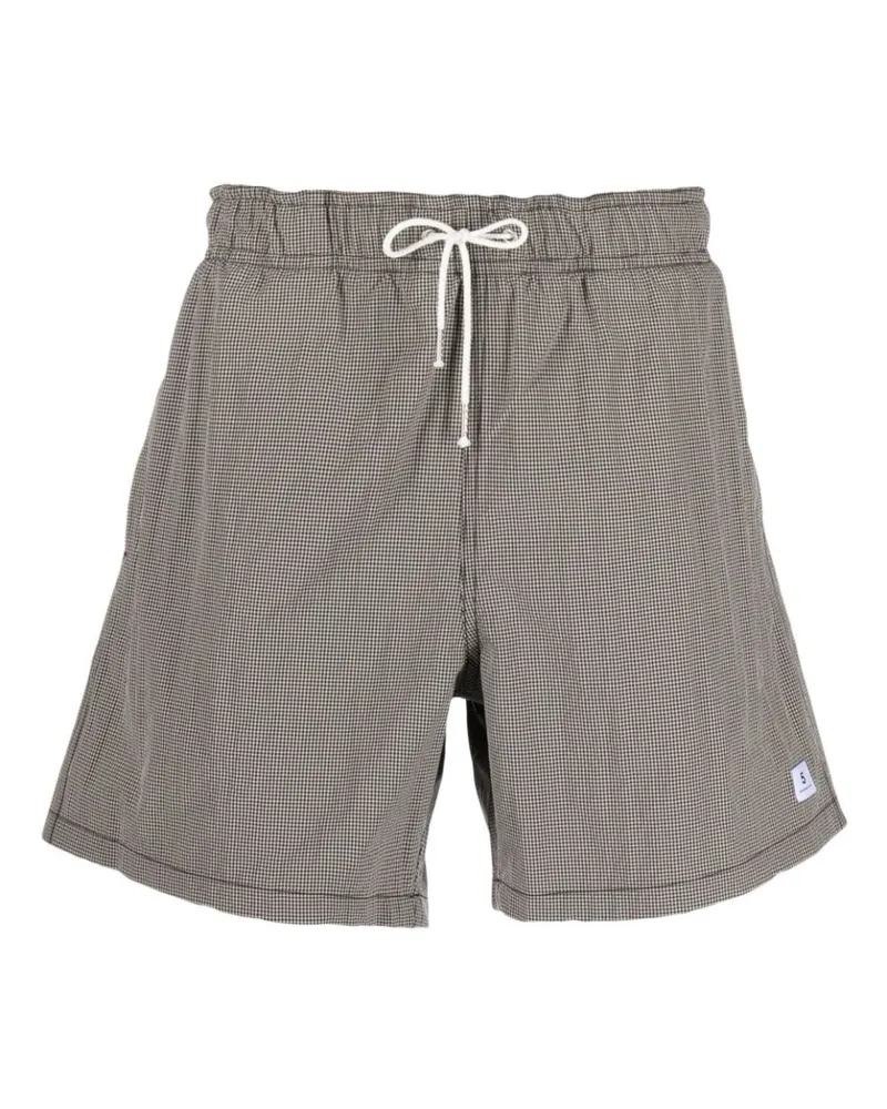 Department 5 Badeshorts mit Mikro-Vichykaro - Schwarz Schwarz