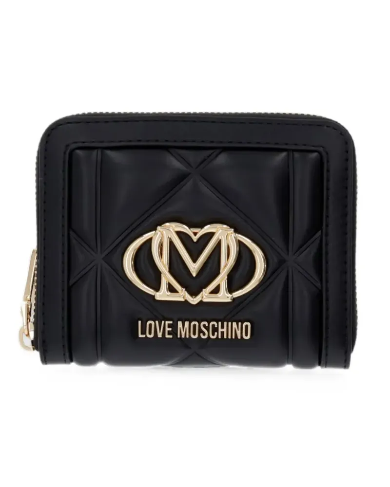 Moschino quilted logo-plaque wallet - Schwarz Schwarz