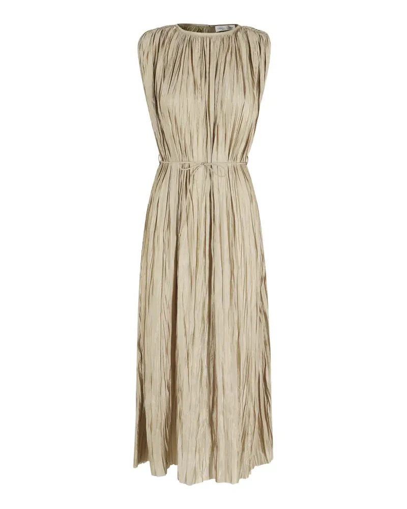 Roberto Collina pleated drawstring midi dress - Nude Nude