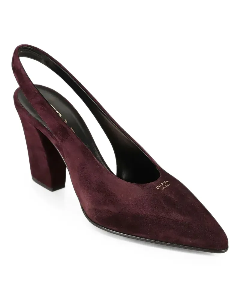 Prada Spitze Pumps aus Wildleder - Rot Rot