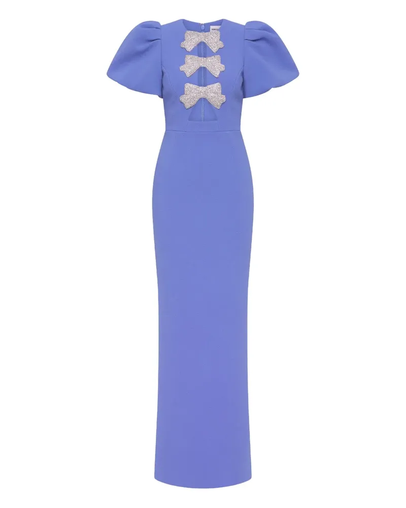 Rebecca Vallance Verziertes Maxikleid mit Puffärmeln - Blau Blau