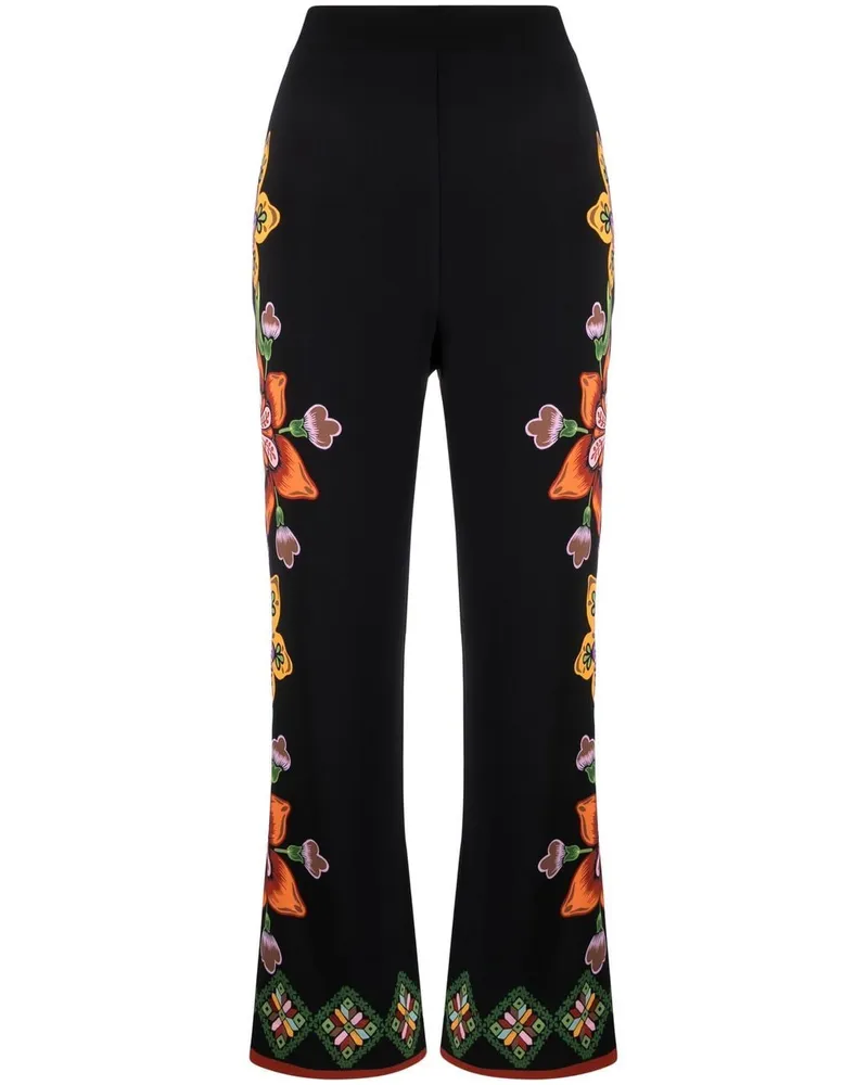 La DoubleJ Gerade Hose mit Print - Schwarz Schwarz