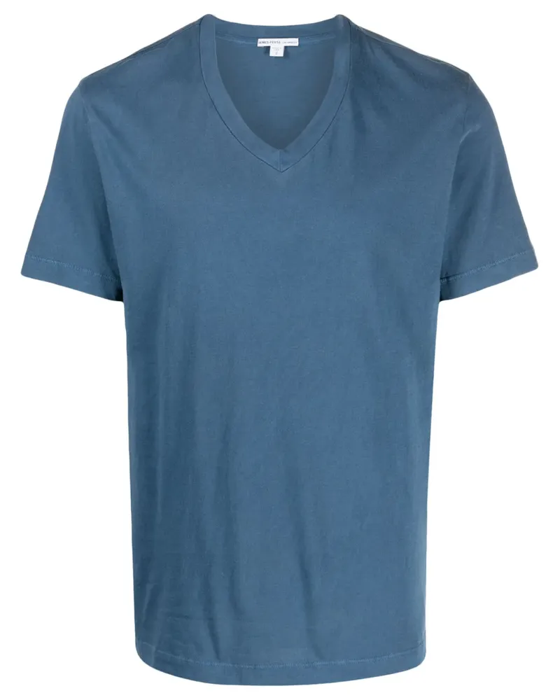 James Perse T-Shirt mit V-Ausschnitt - Blau Blau