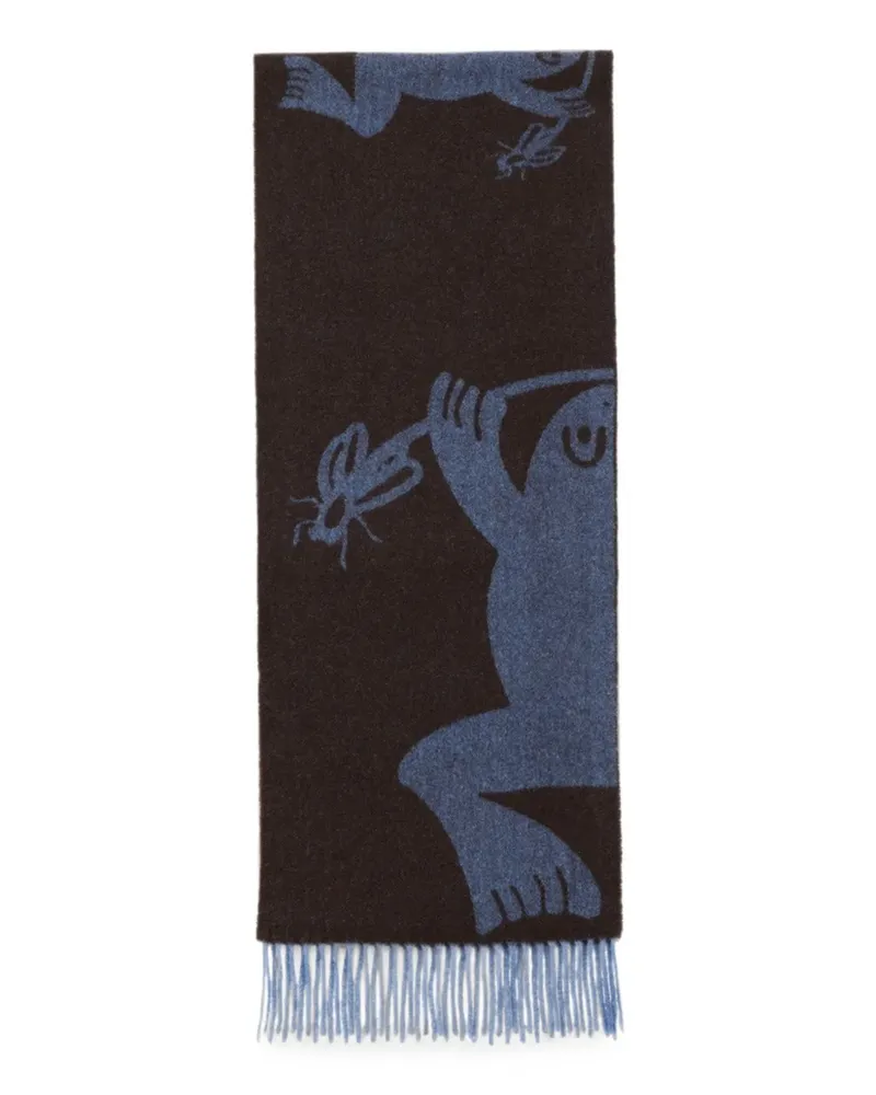 Henrik Vibskov Bug Press jacquard-knit scarf - Braun Braun
