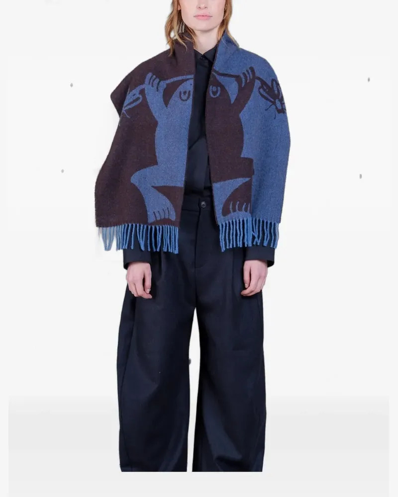 Henrik Vibskov Bug Press jacquard-knit scarf - Braun Braun