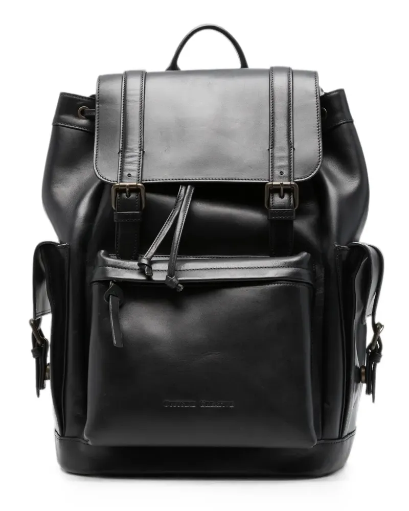Officine Creative Italia Bostonian 003 buckle-fastening leather backpack - Schwarz Schwarz