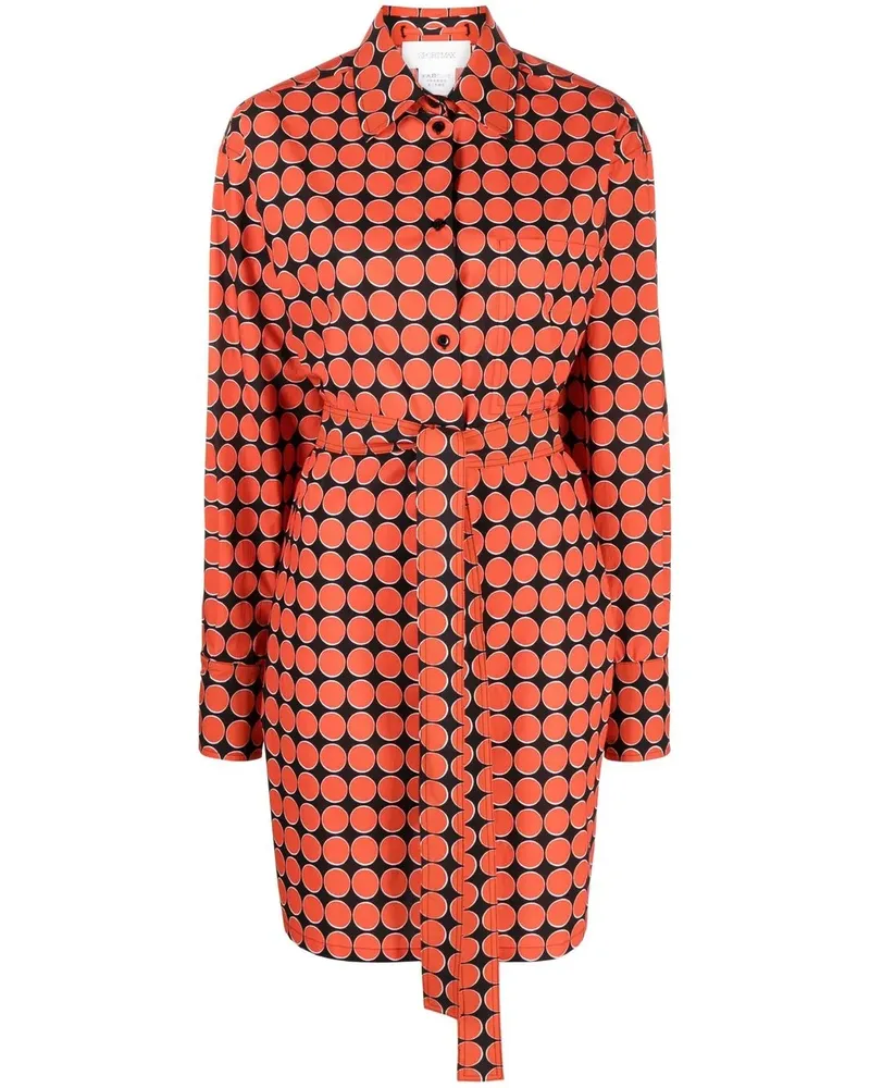 SPORTMAX Hemdkleid mit Monogramm-Print - Schwarz Schwarz