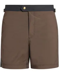 Tom Ford Badeshorts mit Kontrastbund Braun