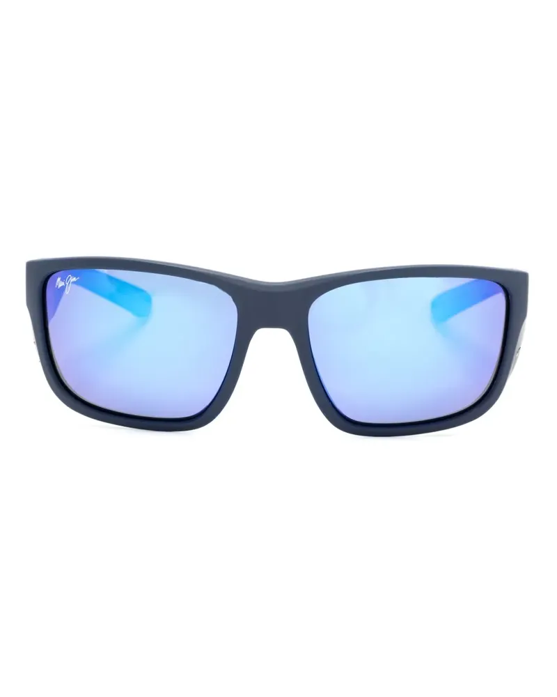 Maui Jim Amberjack Sonnenbrille mit eckigem Gestell - Blau Blau