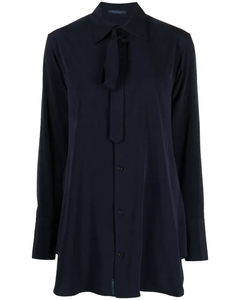 Yohji Yamamoto Bluse mit Schnürung - Blau Blau