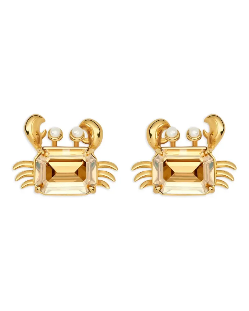 Oscar de la Renta crystal crab earrings - Gold Gold