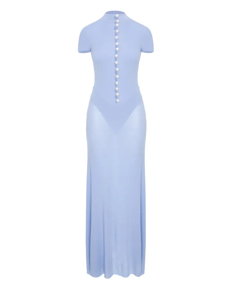 MANURÍ pearl-embellished maxi dress - Blau Blau
