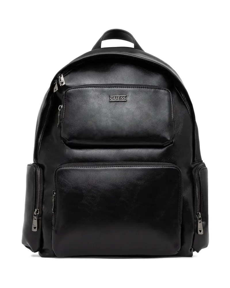 Guess Rucksack mit Reißverschlussfach - Schwarz Schwarz