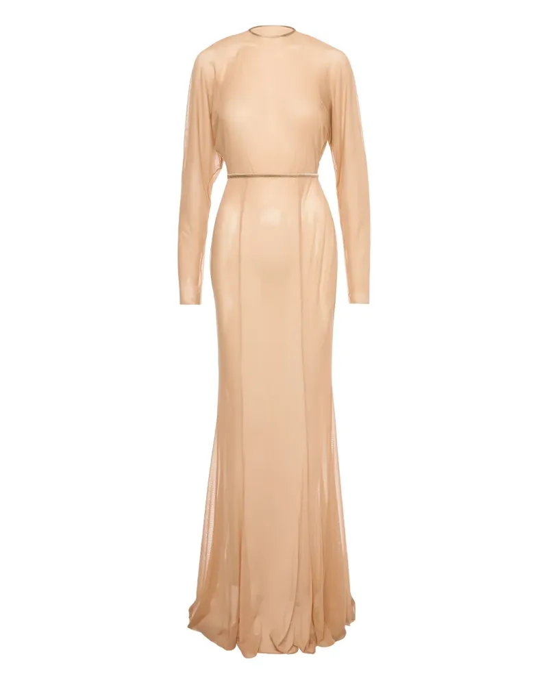 V:PM ATELIER Langärmeliges Kosa Maxikleid - Nude Nude