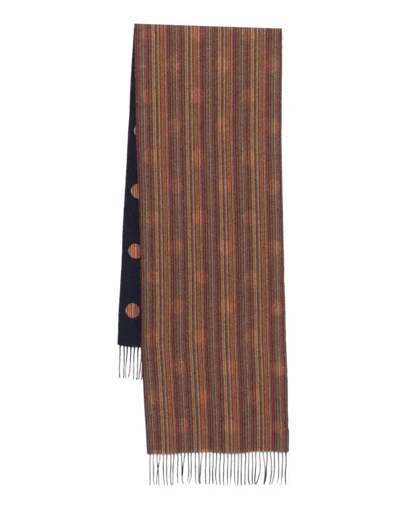 Paul Smith striped polka-dot scarf - Orange Orange