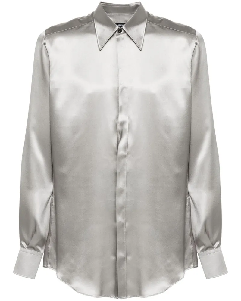 Dolce & Gabbana Hemd aus Seidensatin - Grau Grau