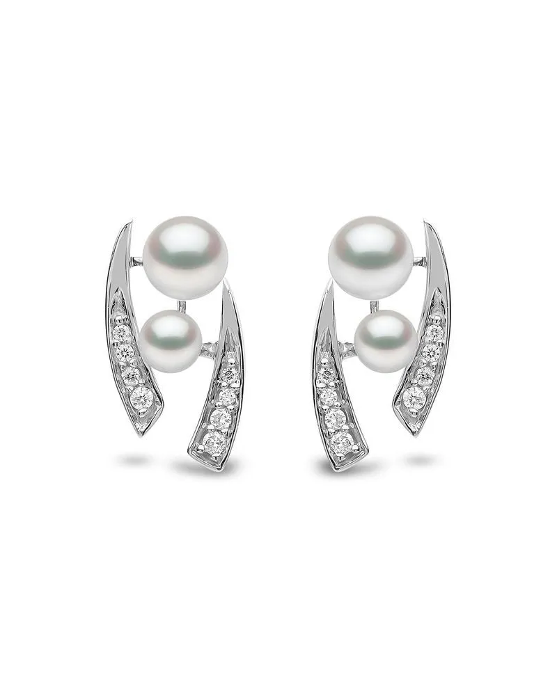 YOKO London 18kt Trend Weißgoldohrstecker mit Süßwasserperle und Diamanten - Silber Silber