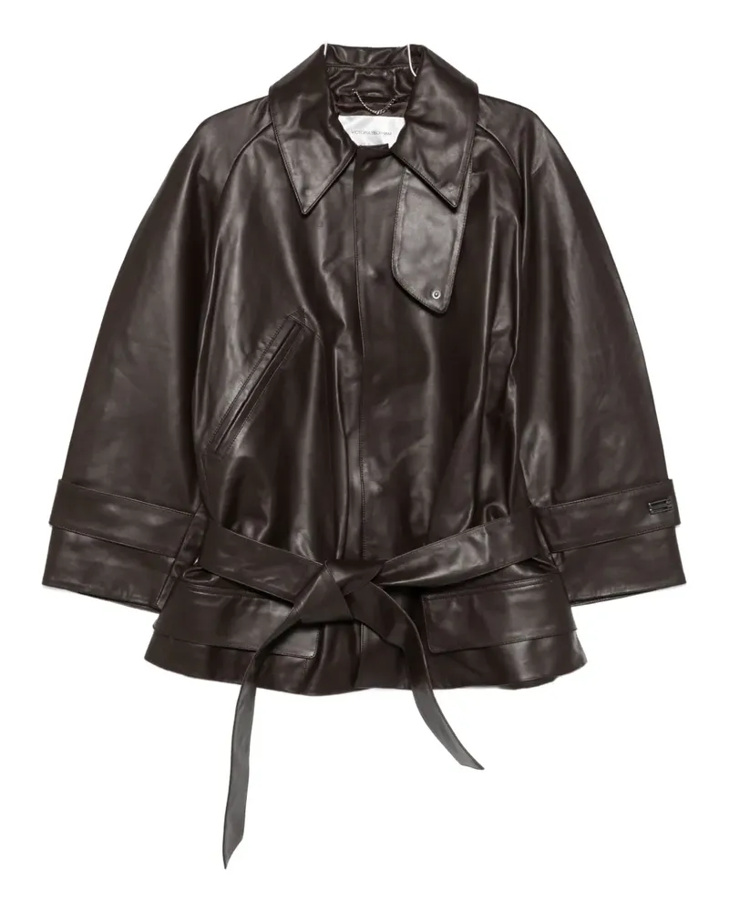 Victoria Beckham belted leather coat - Braun Braun