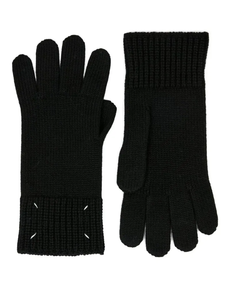 Maison Margiela Handschuhe mit Ziernähten - Schwarz Schwarz