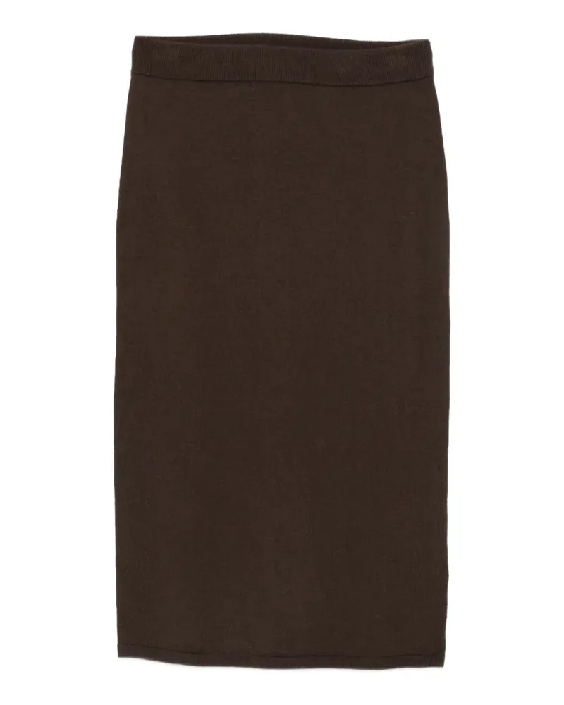 Marc O'Polo ribbed-knit slit-detail midi skirt - Braun Braun