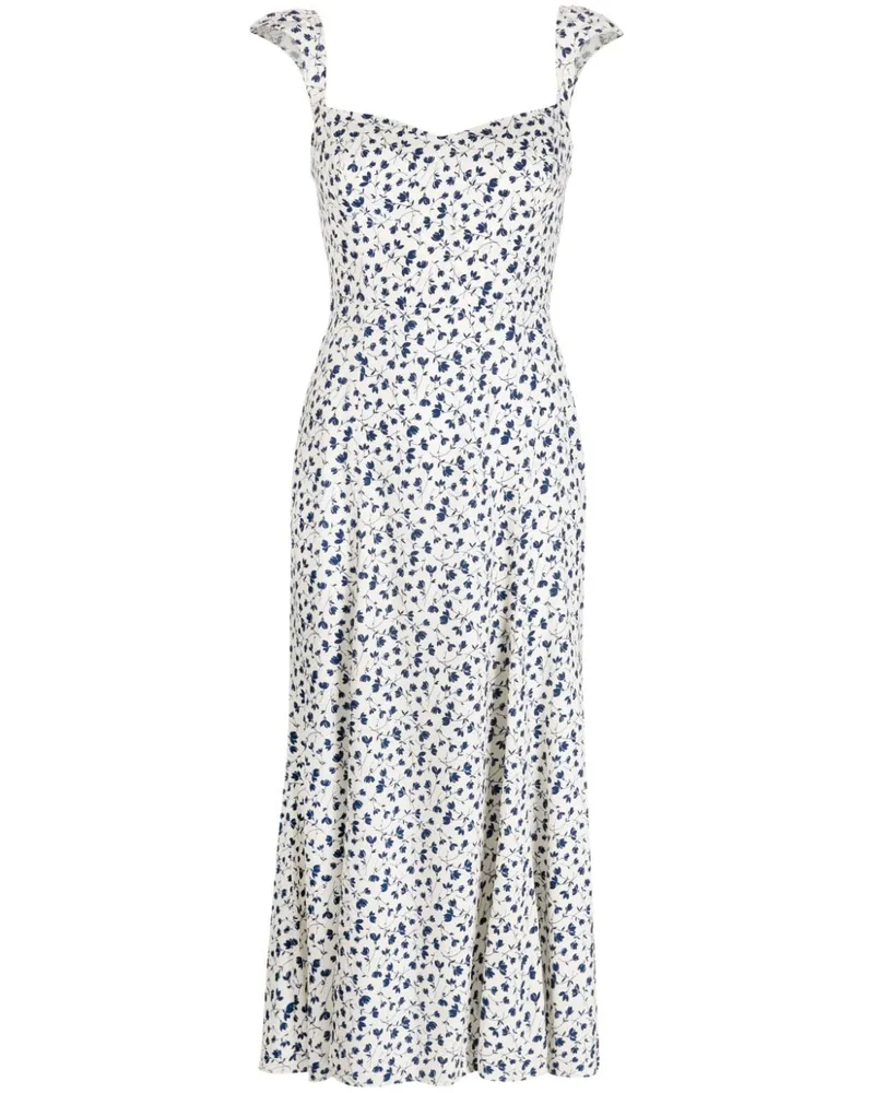 Reformation Kleid mit grafischem Print - Weiß Weiß