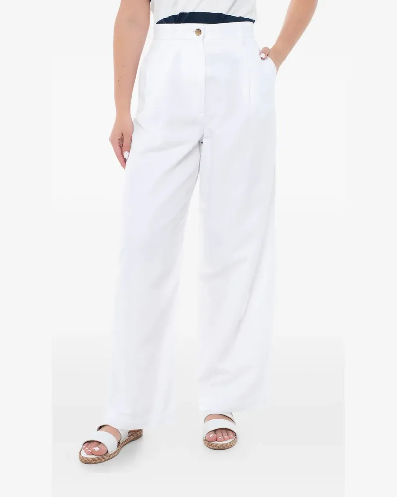 Tommy Hilfiger Hose mit weitem Bein - Weiß Weiß