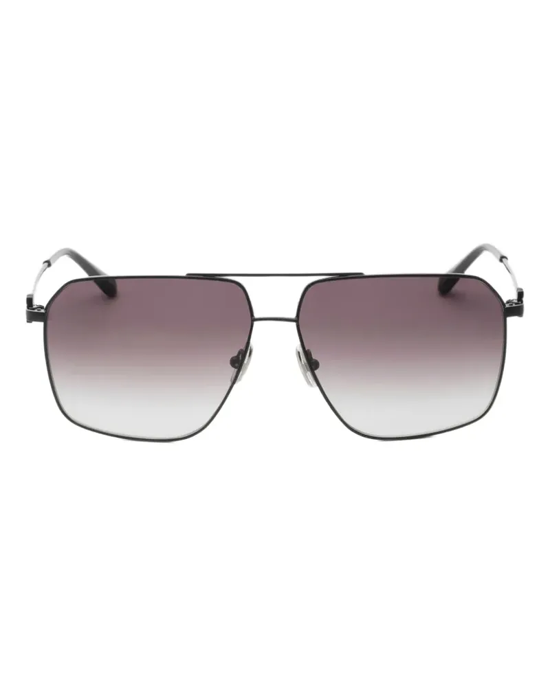 Ferragamo Sonnenbrille mit geometrischem Gestell - Schwarz Schwarz