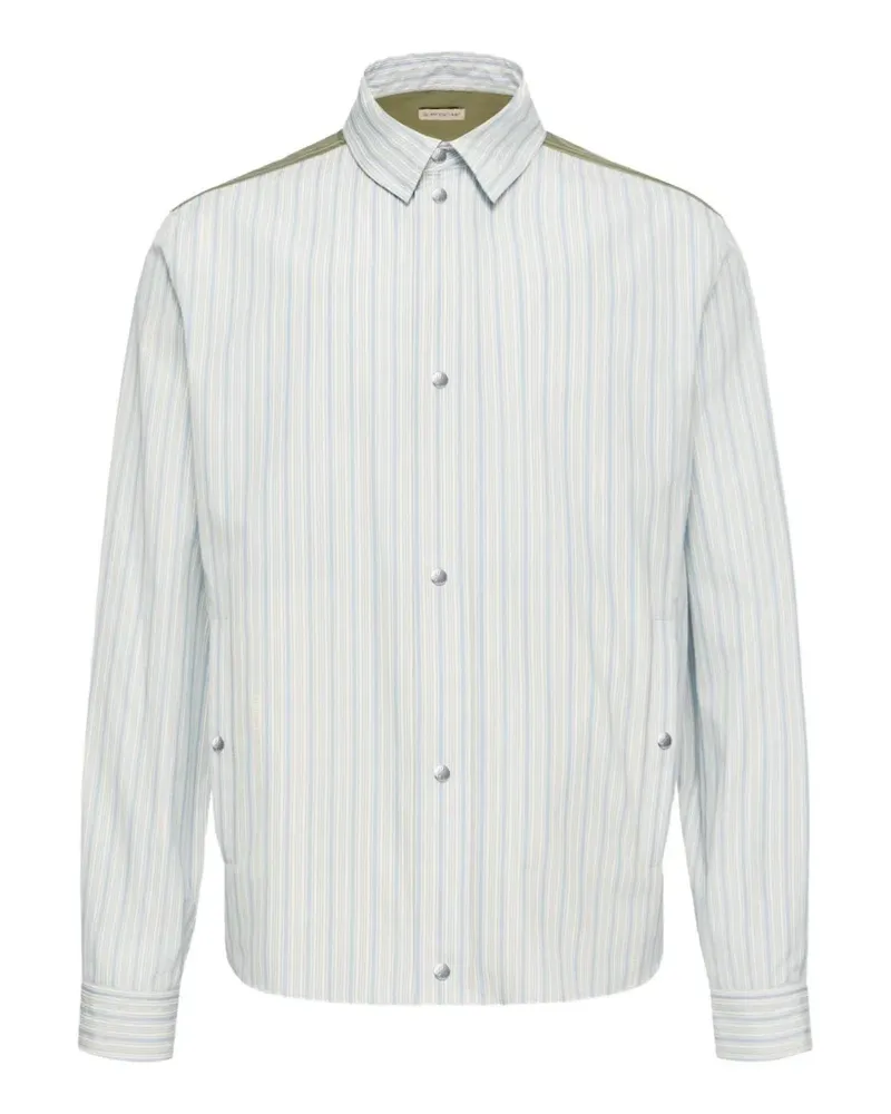 Moncler striped panelled shirt - Nude Nude