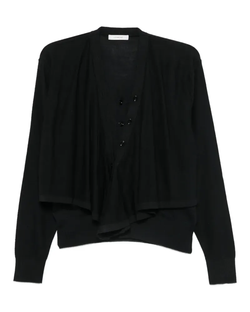 Christophe Lemaire Geknöpfter Trompe L`Oeil Cardigan - Schwarz Schwarz