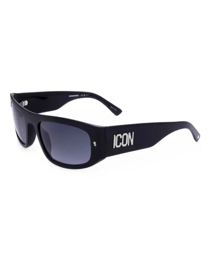 Dsquared2 Icon Sonnenbrille mit eckigem Gestell - Schwarz Schwarz