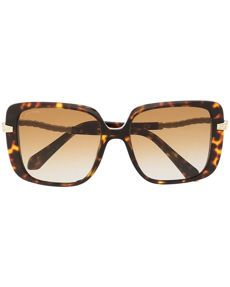 Bulgari Sonnenbrille mit Oversized-Gestell - Braun Braun