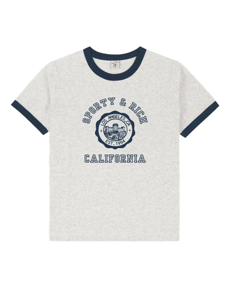 SPORTY & RICH T-Shirt mit grafischem Print - Grau Grau
