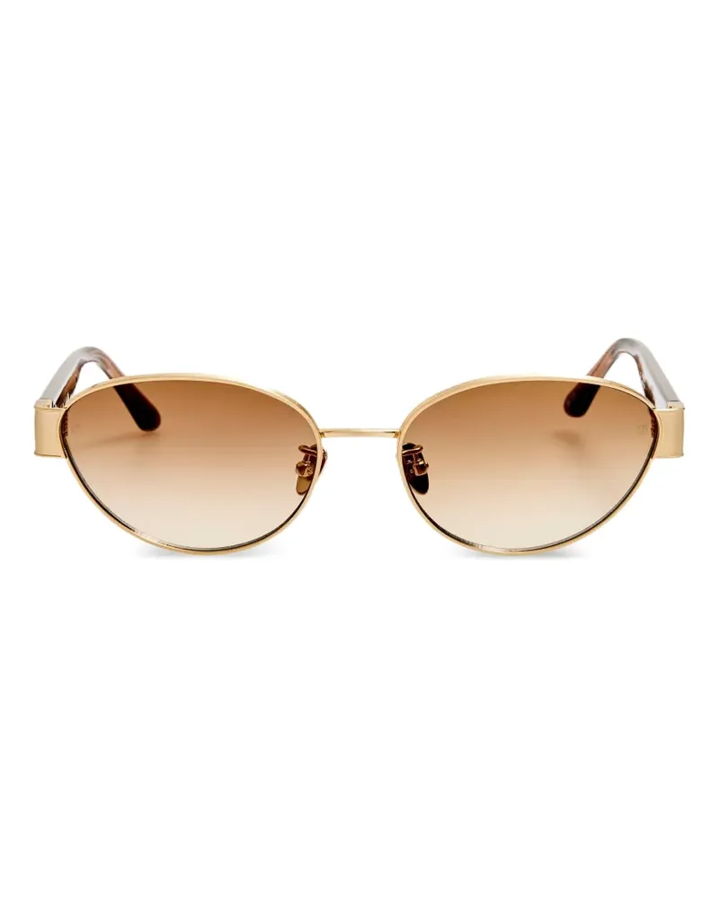 Linda Farrow Sheri Sonnenbrille mit ovalem Gestell - Gold Gold