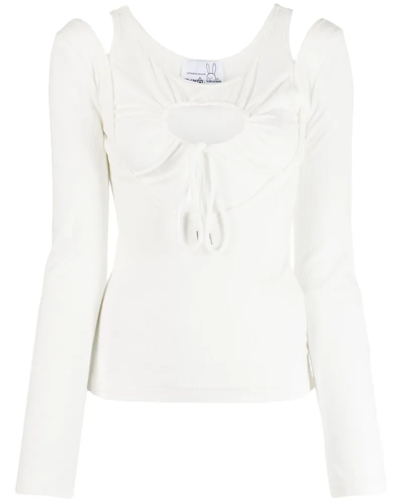 Natasha Zinko Langarmshirt mit Cut-Out - Weiß Weiß