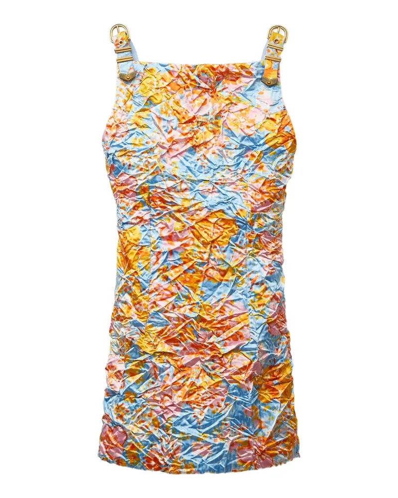 Versace Minikleid aus Seide mit Print - Blau Blau