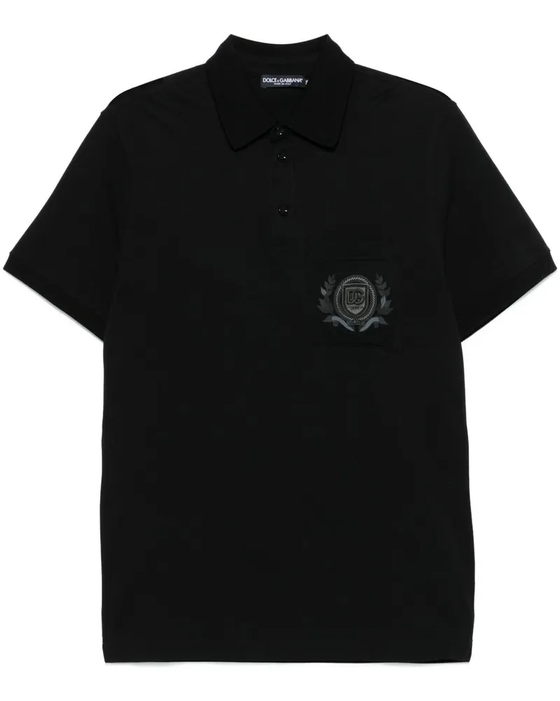 Dolce & Gabbana Poloshirt mit Logo-Stickerei Schwarz