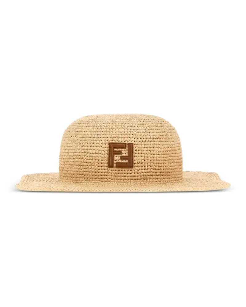 Fendi Basthut mit Logo-Patch - Nude Nude
