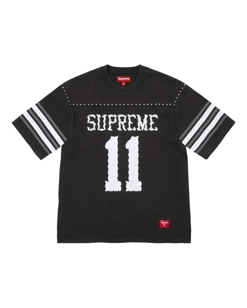 Supreme Being studded rhinestone-appliqué Football T-shirt - Schwarz Schwarz