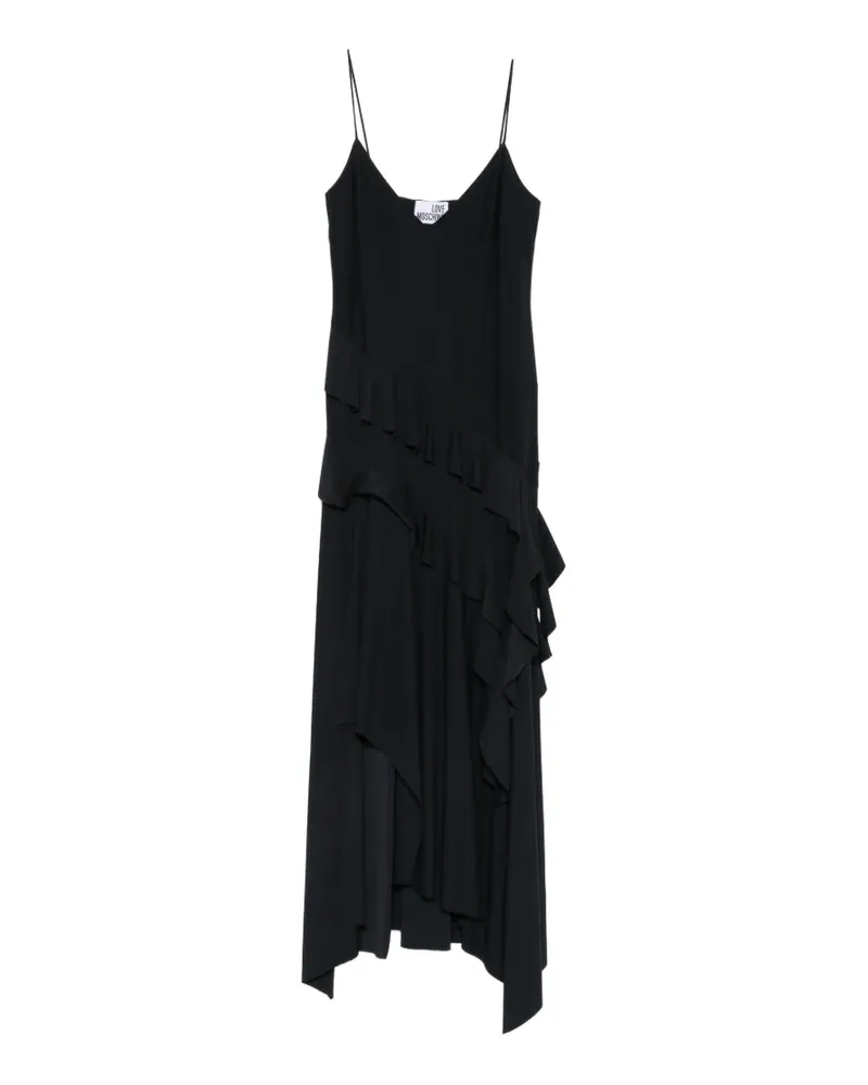 Moschino Asymmetrisches Kleid mit Rüschen - Schwarz Schwarz