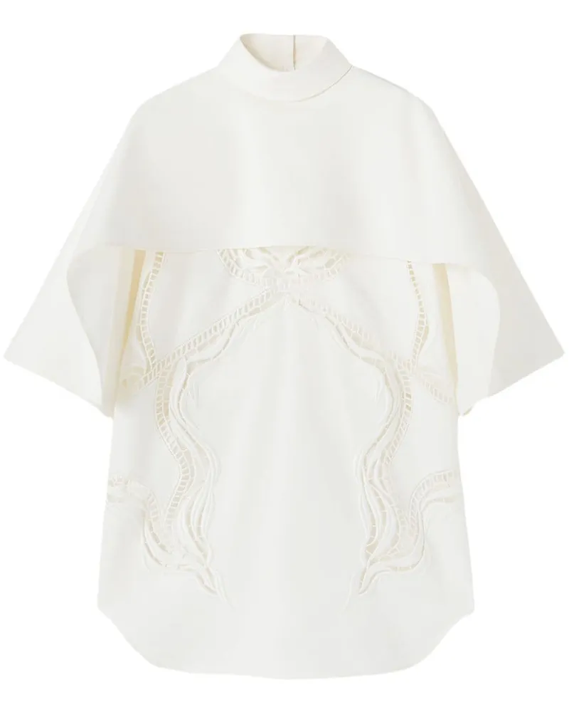 Jil Sander Cape-Oberteil mit Spitze - Weiß Weiß