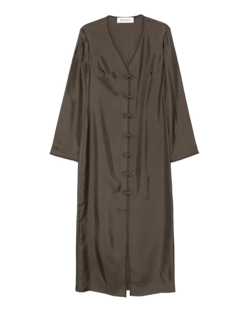 Róhe frog button midi dress - Grün Grün