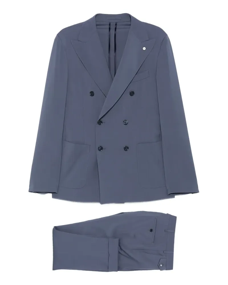 Luigi Bianchi Mantova double-breasted peak-lapel suit - Blau Blau