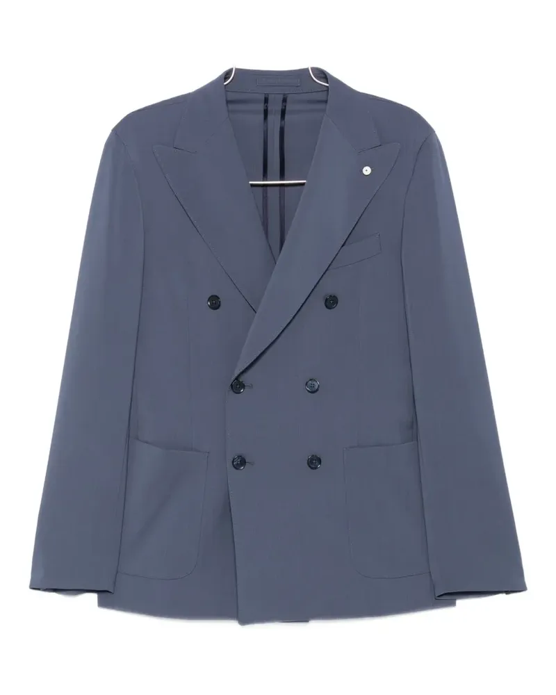 Luigi Bianchi Mantova double-breasted peak-lapel suit - Blau Blau