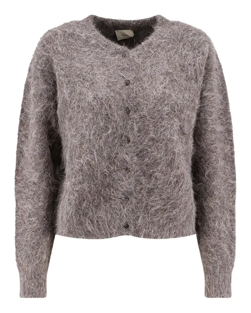 ALYSI V-neck brushed-finish cardigan - Braun Braun