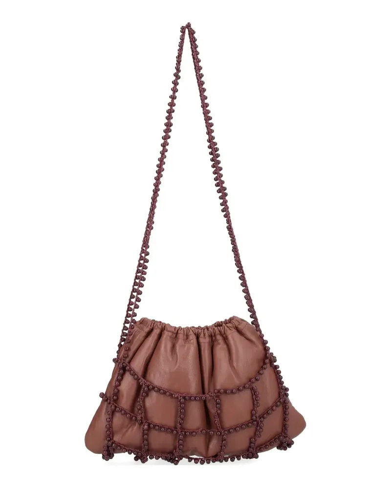 ALYSI beaded leather shoulder bag - Braun Braun