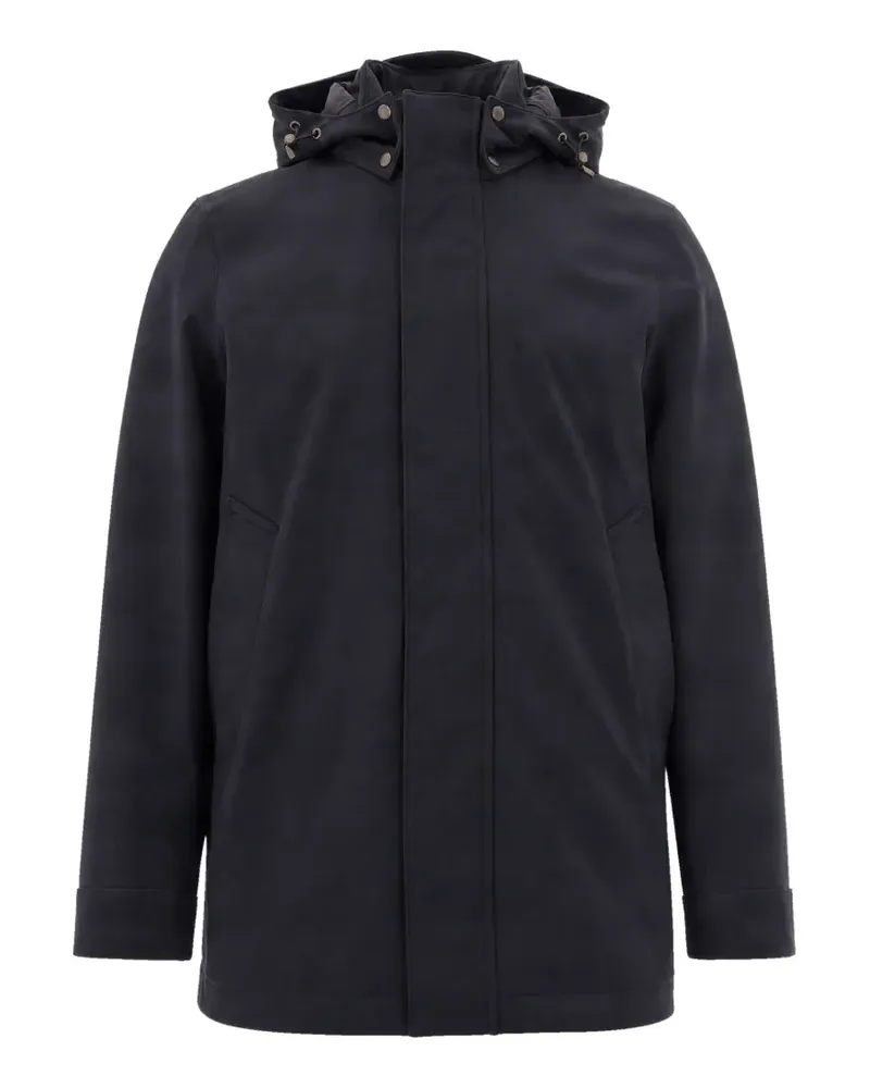 Woolrich hooded concealed-fastening jacket - Blau Blau
